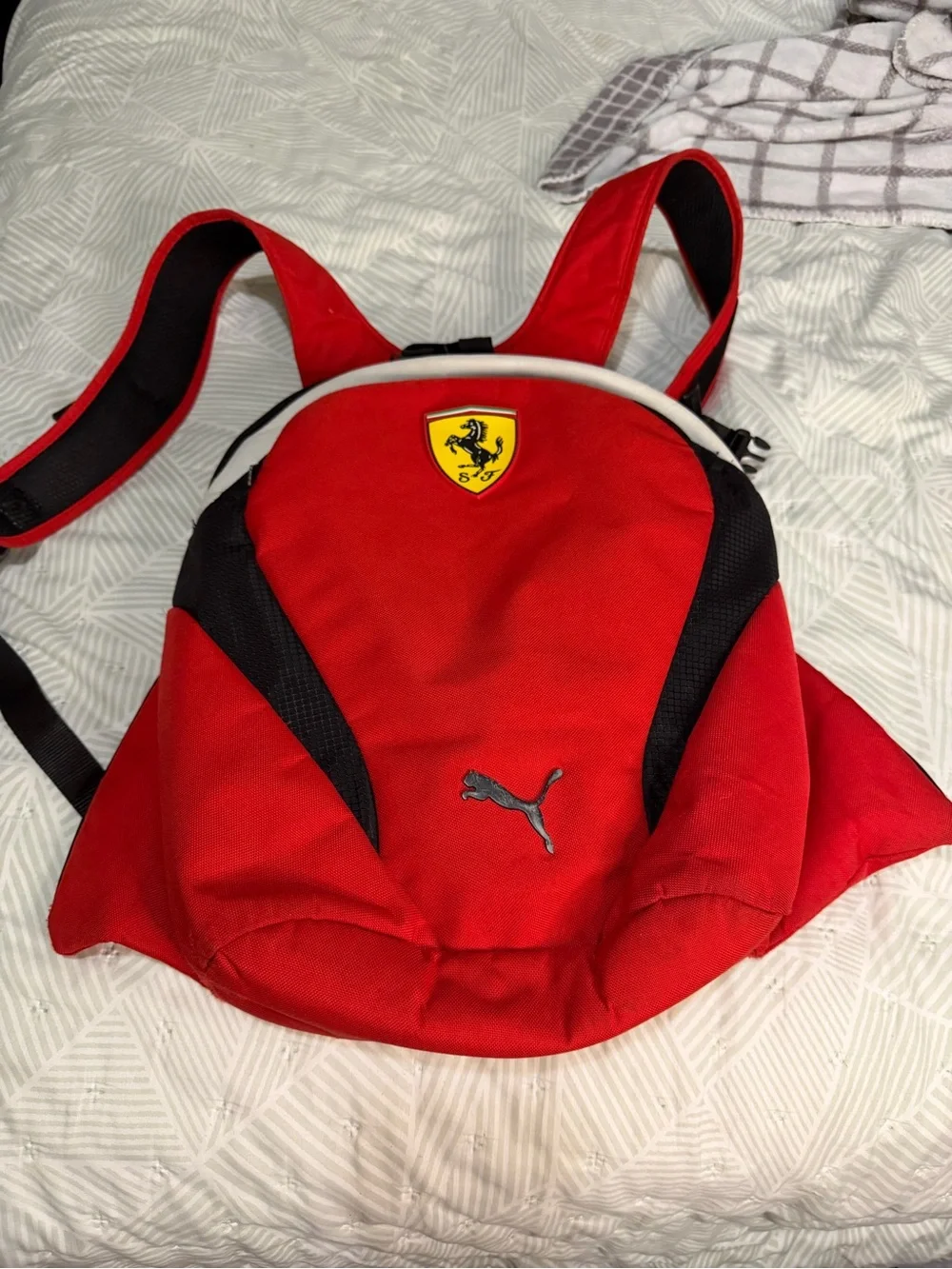 Puma Red and Black Ferrari Logo Backpack